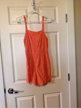 Old Navy Orange Floral Strap Romper